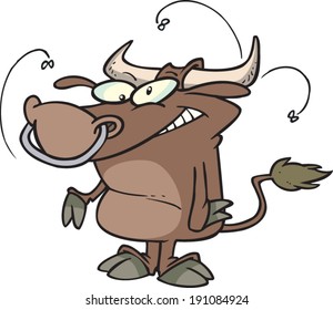 dopey cartoon bull