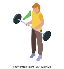 Icono del atleta de peluquería dopaje vector isométrico. Medicina. Salud de la aptitud