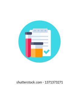 Doping Control, Urine And Blood Test Vector Icon