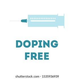 Doping free vector flat illustration with syringe
