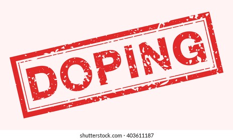 Doping red grunge rubber stamp.