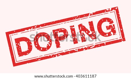 Doping red grunge rubber stamp.