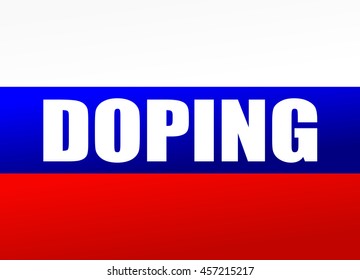 Doping In Russia With Russian Flag, Vector Graphic