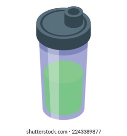 Icono de agitador de dopaje vector isométrico. Esteroide deportivo. Medicamento