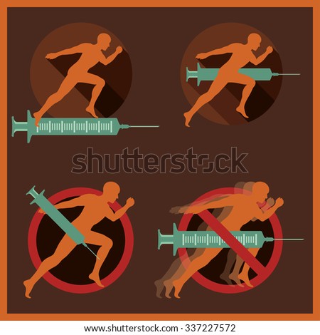 Doping in Sport Conceptual retro Icons