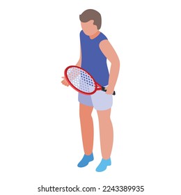 Doping tennis player icon isometric vector. Sport athlete. Fitness health