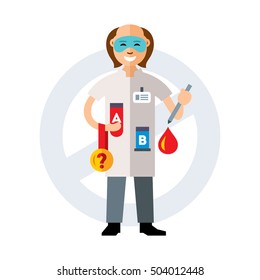 Doping test. Flat style colorful Vector Cartoon illustration.