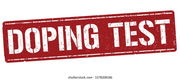 Doping test grunge rubber stamp on white, vector illustration