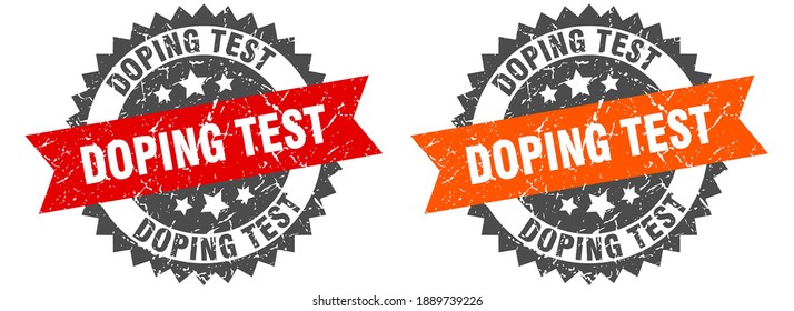doping test grunge stamp set. doping test band sign