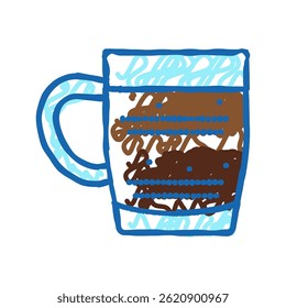 doppio coffee doodle icon sketch vector. doppio coffee sign. isolated symbol illustration