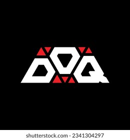 DOQ triangle letter logo design with triangle shape. DOQ triangle logo design monogram. DOQ triangle vector logo template with red color. DOQ triangular logo Simple, Elegant, and Luxurious design.