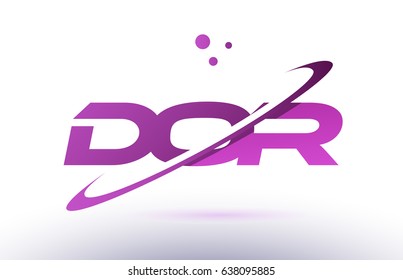 dor d o r  alphabet letter logo combination purple pink creative text dots company vector icon design template