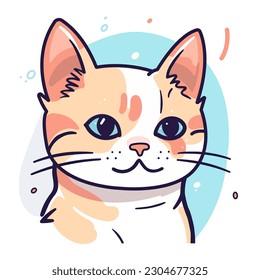 dorable vector clip art of a cute kitten in flat design style. Perfect for various projects.