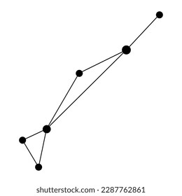 Dorado constellation map. Vector illustration.