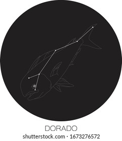 Dorado Constellation Vector on Black Background