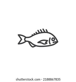 Dorado fish line icon. linear style sign for mobile concept and web design. Fish outline vector icon. Symbol, logo illustration. Vector graphics