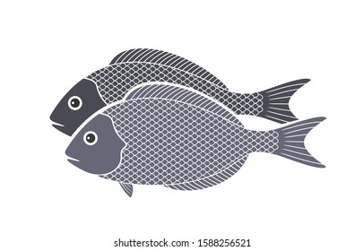 Dorado Fish logo. Isolated Dorado Fish on white background