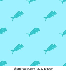 Dorado fish pattern seamless. Mahi Mahi background. vector texture