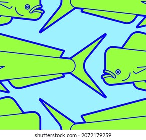 Dorado fish pattern seamless. Mahi Mahi background. vector texture