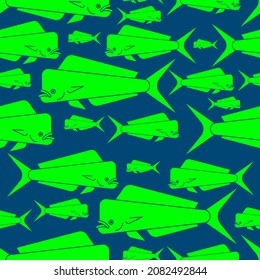 Dorado fish pattern seamless. Mahi Mahi background. vector texture