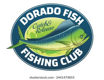 Dorado Fishing Colored T-Shirt Illustration Design