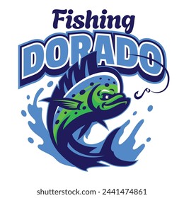 Dorado Fishing Logo Mascot Design.