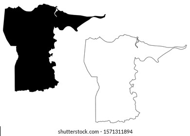 Dorado municipality (Commonwealth of Puerto Rico, Porto Rico, PR, Unincorporated territories of the United States) map vector illustration, scribble sketch Dorado map