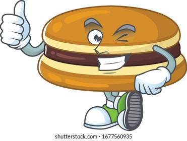 Dorayaki cartoon character making Thumbs up finger