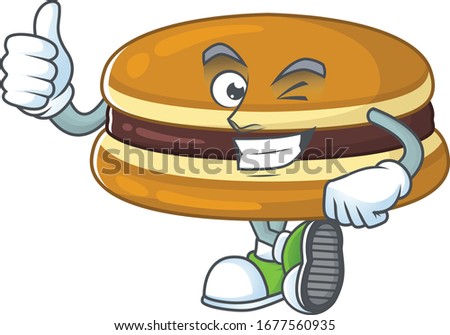 Dorayaki cartoon character making Thumbs up finger