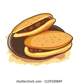 Dorayaki cartoon illustration