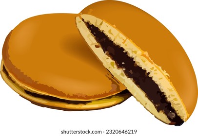 Dorayaki, chocolate, relleno, dulces japoneses