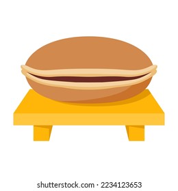 Dorayaki in flat style isolated