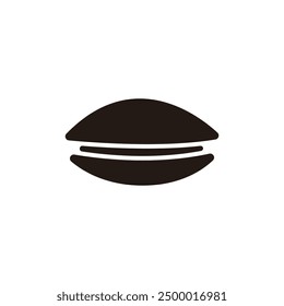 Dorayaki icon. Flat silhouette version.