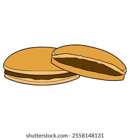 dorayaki illustration hand drawn isolated vector