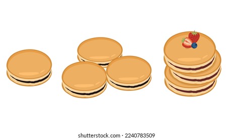 Dorayaki Japanese pancake with chocolate jam 