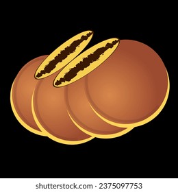 Dorayaki japanese pancakes simple vector ilustration