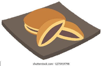 Dorayaki (two small pancakes with bean jam in between)