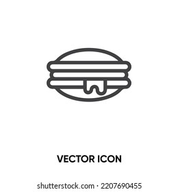 Icono vector Dorayaki. Ilustración vectorial plana moderna y simple para sitio web o aplicación móvil.Símbolo de comida japonés, ilustración del logo. Gráficos vectoriales perfectos para píxeles	