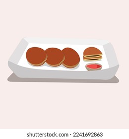 Dorayaki vector illustration. Dorayaki is a Japanese dessert
