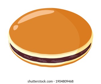 Ilustración vectorial de Dorayaki. Dorayaki es un dulce japonés.