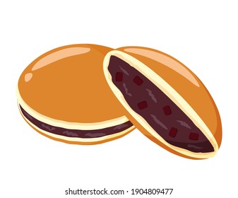 Ilustración vectorial de Dorayaki. Dorayaki es un dulce japonés.