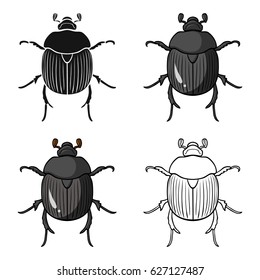 Dor-beetle icon in cartoon style isolated on white background. Insects symbol stock vector illustration. svg