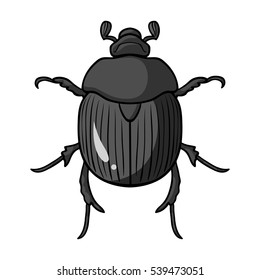 Dor-beetle icon in monochrome style isolated on white background. Insects symbol stock vector illustration.