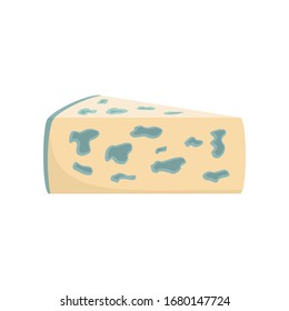 dorblu cheese flat icon. Vector dorblu cheese in flat style isolated on white background. Element for web, game and advertising