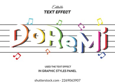 doremi colorful editable text effect template