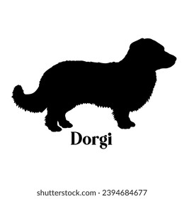 Dorgi Dog silhouette dog breeds logo dog monogram logo dog face vector