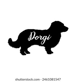 Dorgi Dog silhouette dog breeds logo dog monogram vector