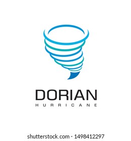 Dorian Hurriance Logo, Tornado Logo Design Template