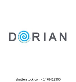 Dorian Hurriance Logo, Tornado Logo Design Template