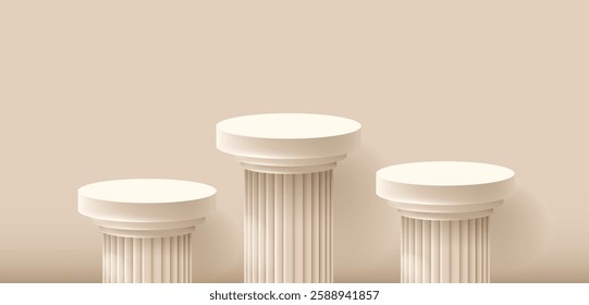 Doric greek  columns podiums vector illustration. Vector clip art. 